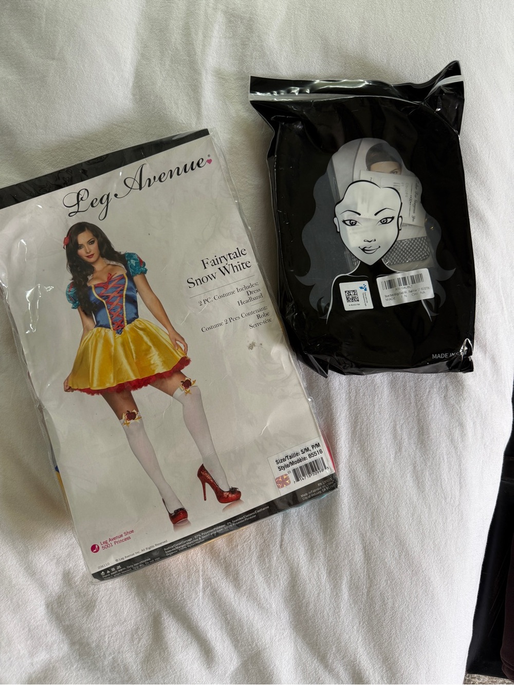 Leg Avenue Snow White Fairytale Costume and Brunette Wig Bundle